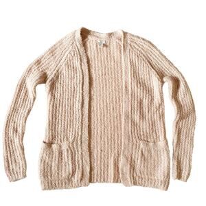 Fuzzy Knit Cardigan Sweater Light Pink Forever 21 Womens Size Medium